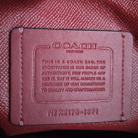 Coach Mollie Leather Tote Gray With Red Interior - Picture 12 of 16